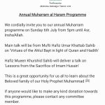 Annual Muharram al Haram Programme.